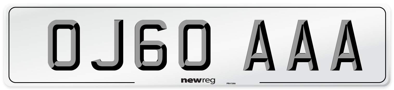 OJ60 AAA Number Plate from New Reg